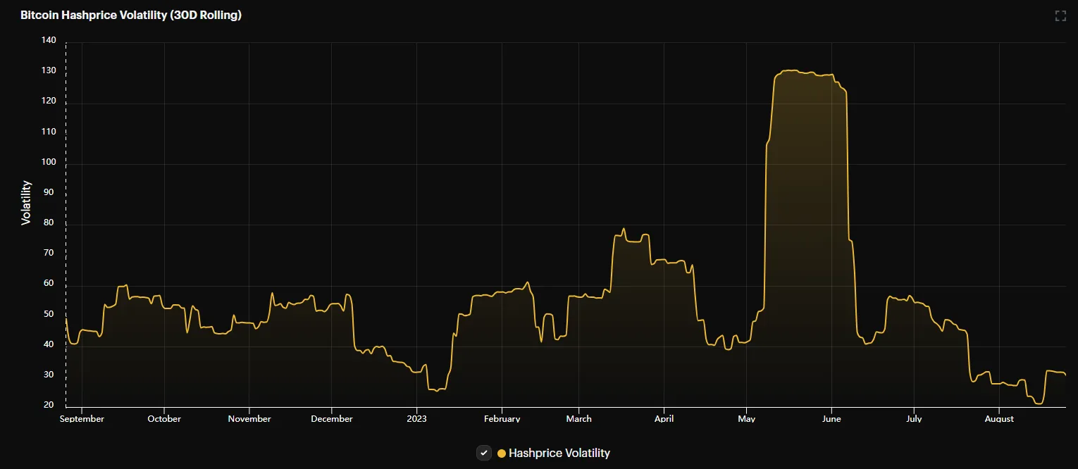 Bitcoin Hashprice Volatility