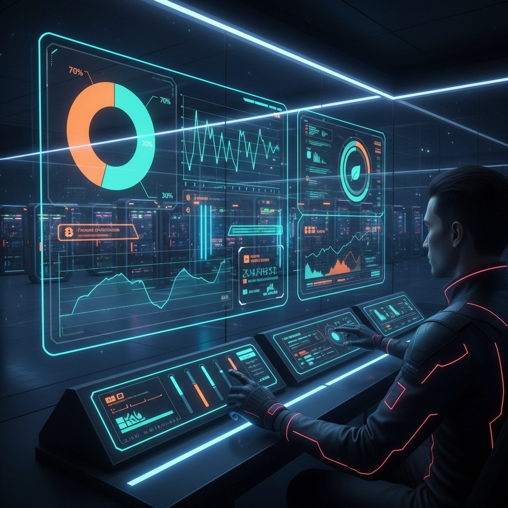 futuristic control room dashboard