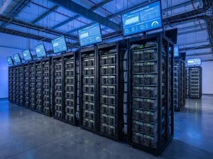 bitcoin mining farm server racks